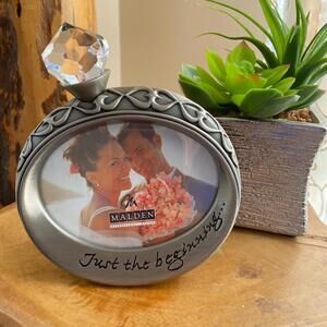 Malden International Designs Wedding Photo Frame with Crystal Accent